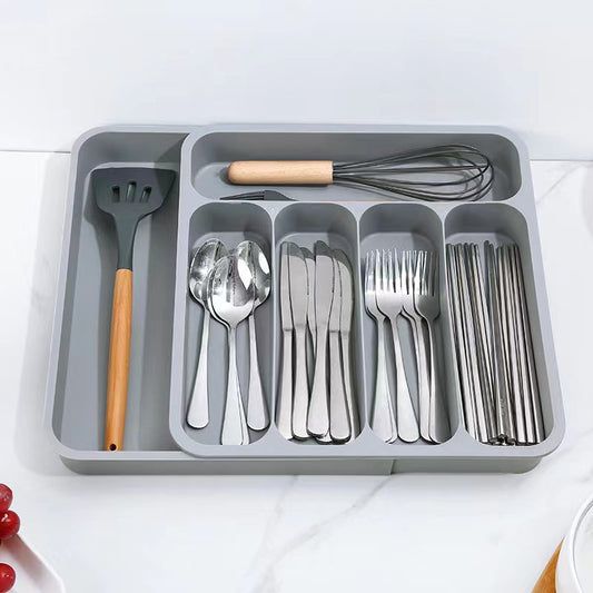 Kitchen drawer knife and fork storage tray spice storage box chopsticks storage tray tableware finishing dust grid cross-border